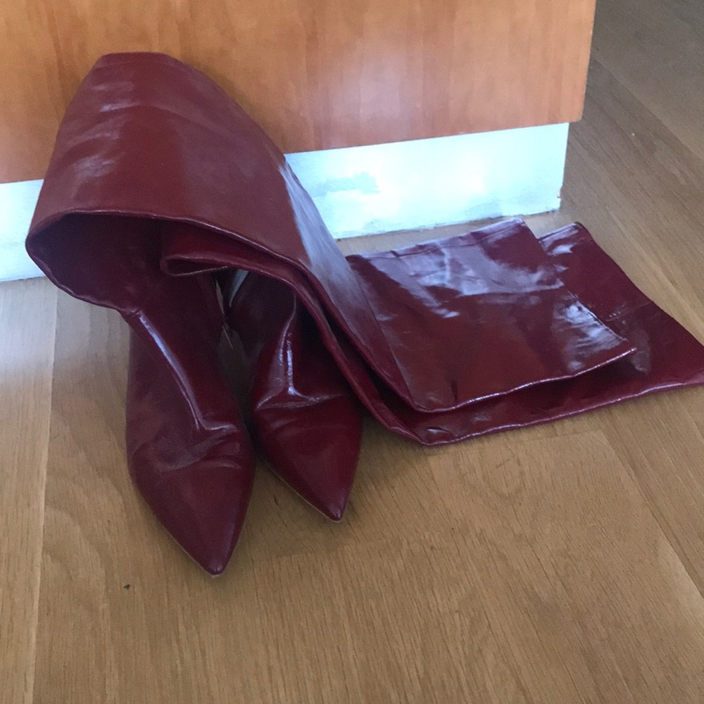 Zara gathered over the knee leather boot